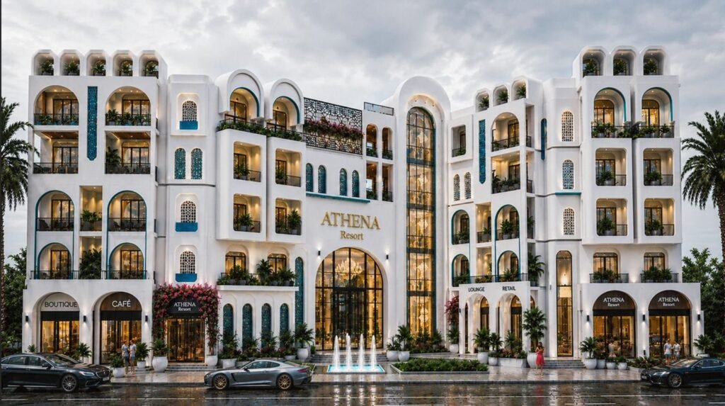 Athena Resort Greek-inspired facade