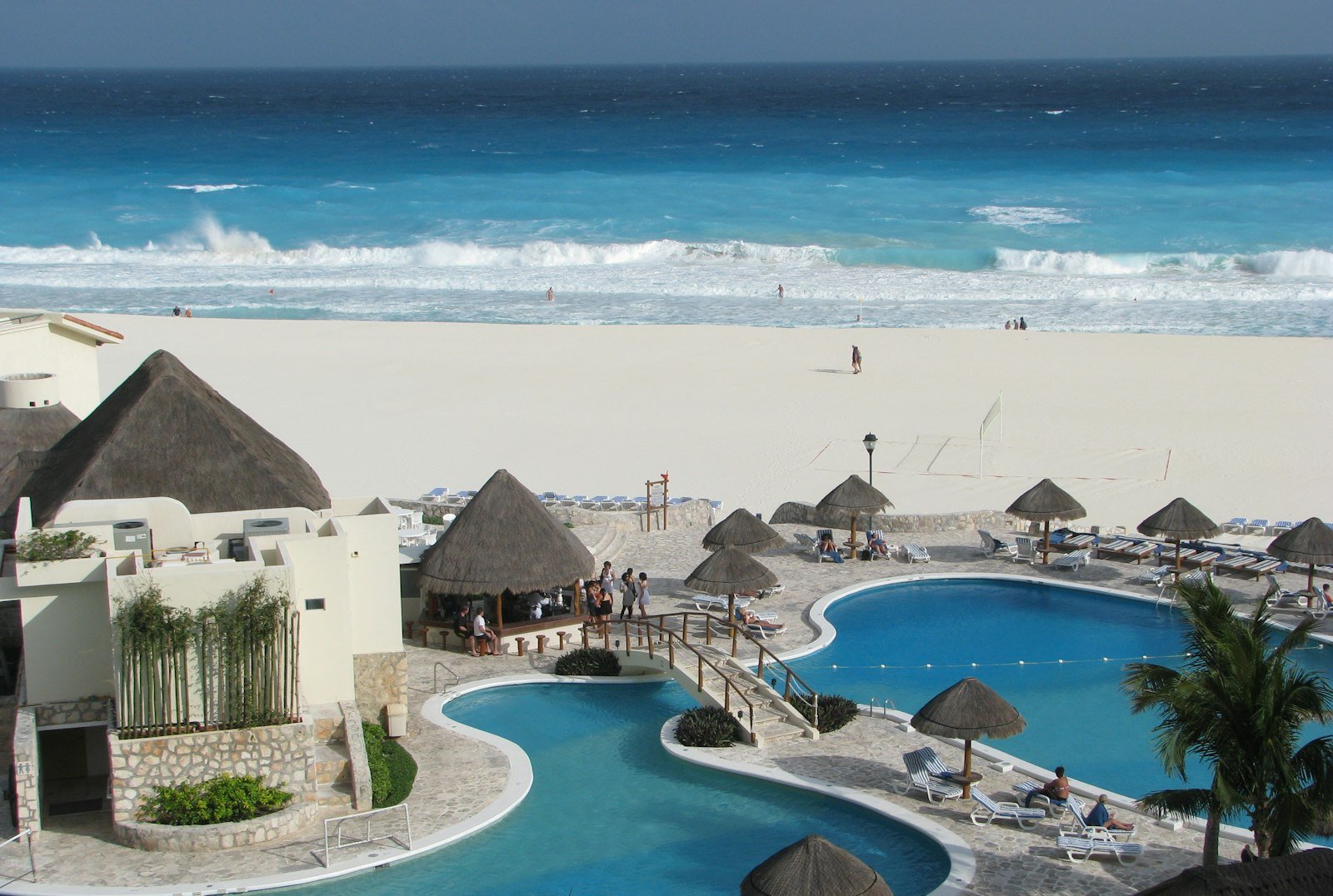 Beachfront resort towers along the Hurghada coastline